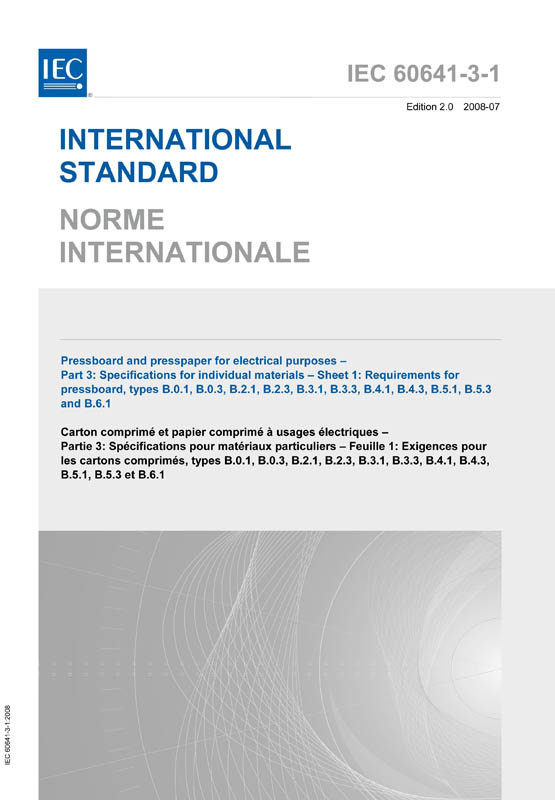 Cover IEC 60641-3-1:2008